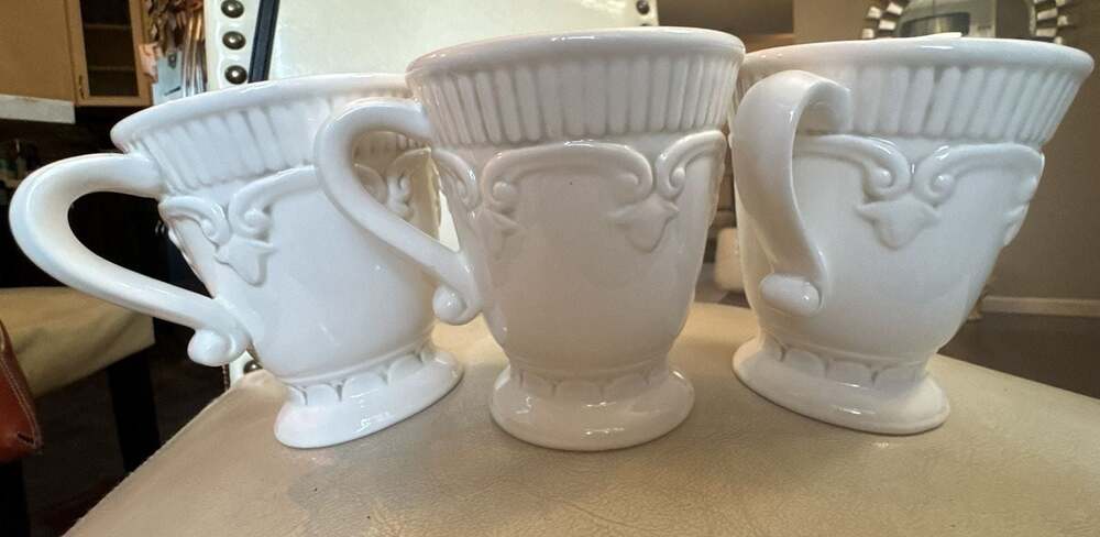 The Cellar White Ceramic Coffee Mug Set of 3